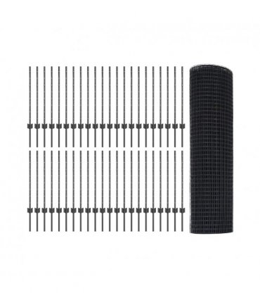 vidaXL Fence with Post Grey