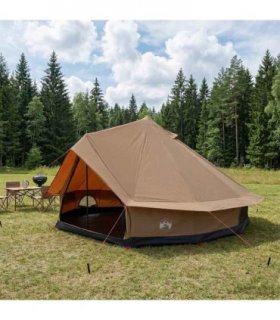 vidaXL Family Tent Brown 10-Person Polycotton