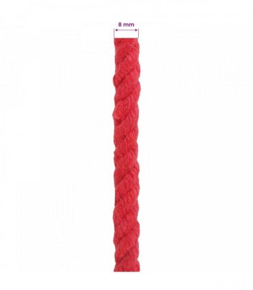 vidaXL Rope Red 0.8 x 0.8 x 50000 cm Cotton