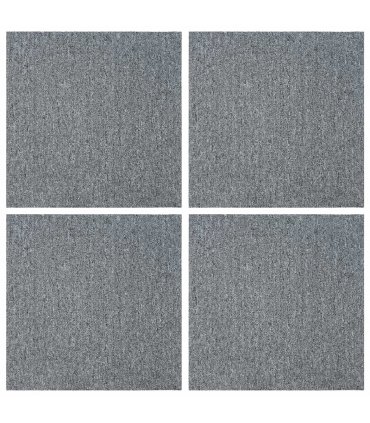 vidaXL Carpet Tile Light Grey 50 x 50 cm 4 pcs PP and Bitumen