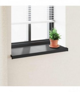 vidaXL Window Sill Black with wood grain 80 x 40 x 4.5 cm PVC
