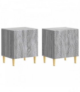 vidaXL Bedside Table 2 pcs Grey Sonoma 43 x 34.5 x 50 cm