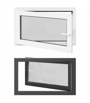 vidaXL Basement Window RISOR 100 x 60 cm PVC and Glass Anthracite