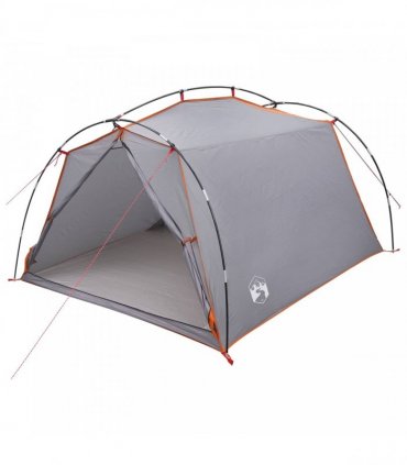 vidaXL Tunnel Tent Grey and Orange 2-Person