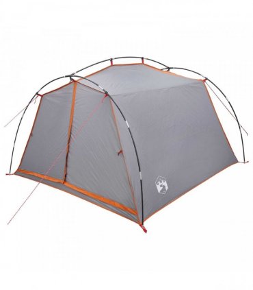 vidaXL Tunnel Tent Grey and Orange 2-Person