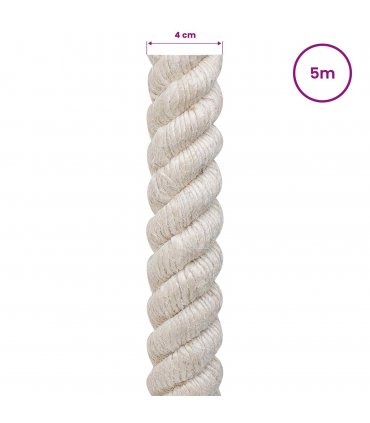 vidaXL Jute Rope 40 White 100% Tossa jute
