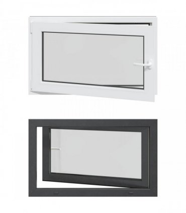 vidaXL Basement Window RISOR 100 x 50 cm PVC and Glass Anthracite