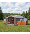 vidaXL Family Tent with Rainfly Water-resistant tunnel Grey and Orange