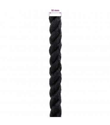 vidaXL Cotton Rope 250 m 10 Black 100% Cotton