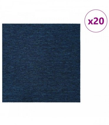 vidaXL Carpet Tile Blue 50 x 50 cm 20 pcs PP and Bitumen
