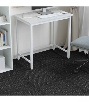 vidaXL Carpet Tile Striped Black 50 x 50 cm 20 pcs PP and Bitumen