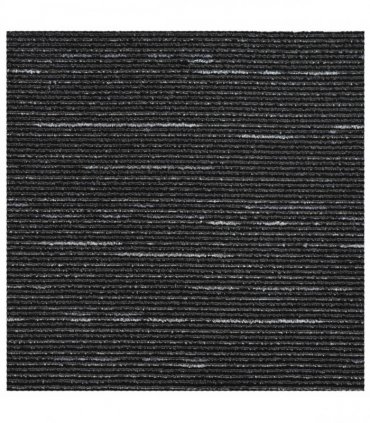 vidaXL Carpet Tile Striped Black 50 x 50 cm 20 pcs PP and Bitumen
