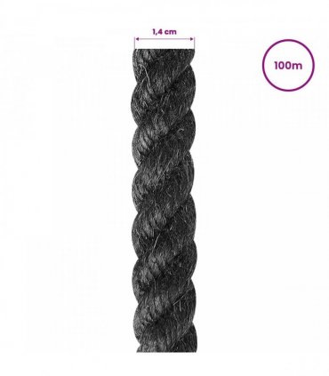 vidaXL Jute Rope 14 Black 100% Tossa jute