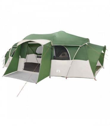 vidaXL Family Tent with Rainfly Water-resistant tunnel Green 10-Person