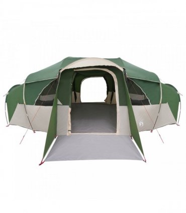vidaXL Family Tent with Rainfly Water-resistant tunnel Green 10-Person