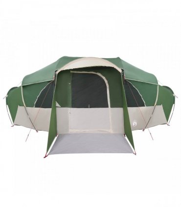 vidaXL Family Tent with Rainfly Water-resistant tunnel Green 10-Person