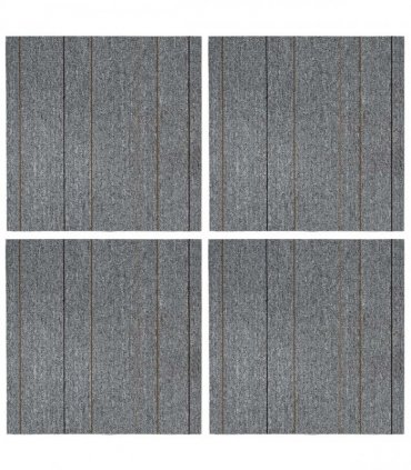 vidaXL Carpet Tile Light Grey with Stripe 50 x 50 cm 4 pcs