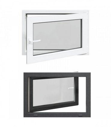vidaXL Basement Window RISOR 90 x 60 cm PVC and Glass Anthracite