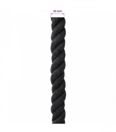 vidaXL Rope Black 2 x 2 x 5000 cm Cotton