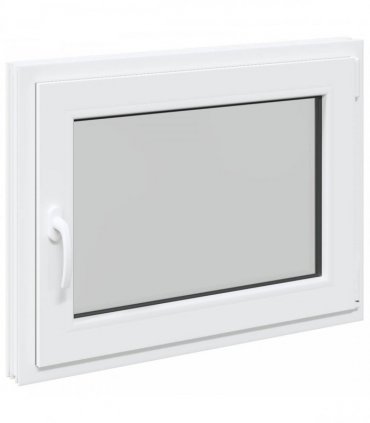 vidaXL Basement Window RISOR 80 x 50 cm PVC and Glass White