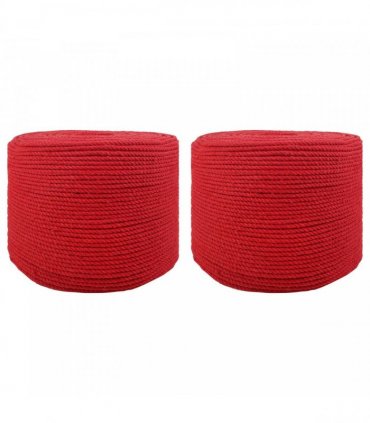 vidaXL Rope 2 pcs Red Cotton