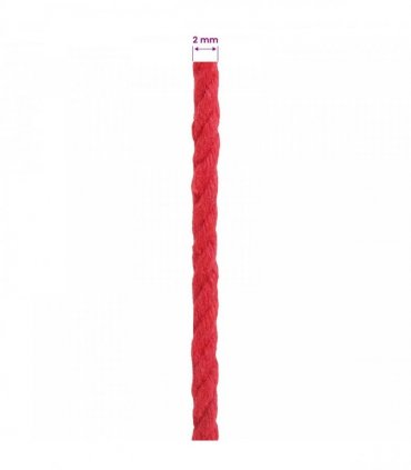 vidaXL Rope 2 pcs Red Cotton