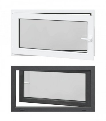 vidaXL Basement Window RISOR 110 x 70 cm PVC and Glass Anthracite