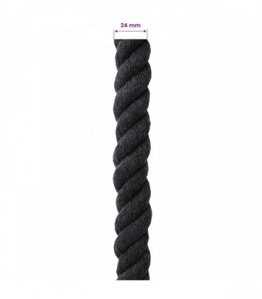 vidaXL Rope Black 2.4 x 2.4 x 2500 cm Cotton