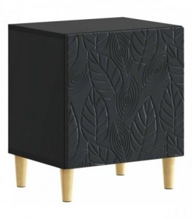vidaXL Bedside Table Black 43 x 34.5 x 50 cm Engineered Wood