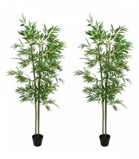 vidaXL Artificial Bambo Tree 2 pcs Green 60 x 18 x 190 cm