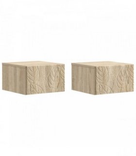 vidaXL Wall-Mounted Side Table 2 pcs Sonoma Oak 34.5 x 33 x 20 cm