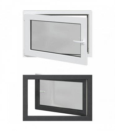 vidaXL Basement Window RISOR 90 x 70 cm PVC and Glass Anthracite