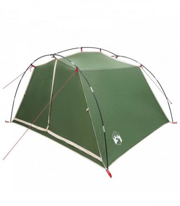 vidaXL Tunnel Tent Green 4-Person 185T Polyester with PU Coating