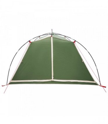 vidaXL Tunnel Tent Green 4-Person 185T Polyester with PU Coating