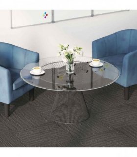 vidaXL Carpet Tile Striped Dark Brown 50 x 50 cm 4 pcs PP and Bitumen