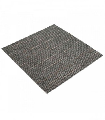 vidaXL Carpet Tile Striped Dark Brown 50 x 50 cm 4 pcs PP and Bitumen