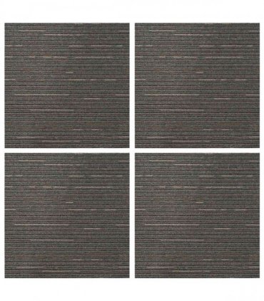 vidaXL Carpet Tile Striped Dark Brown 50 x 50 cm 4 pcs PP and Bitumen