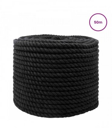 vidaXL Rope Black 1.2 x 1.2 x 5000 cm Cotton