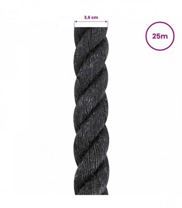 vidaXL Jute Rope 36 Black 100% Tossa jute