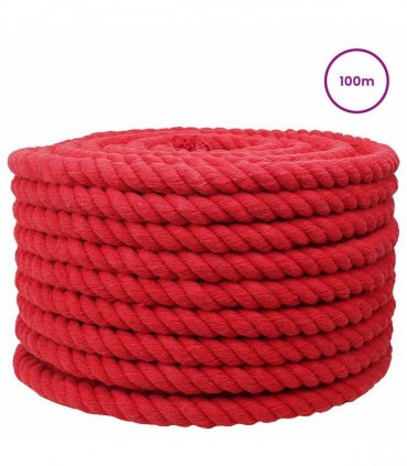 vidaXL Rope Red 1.6 x 1.6 x 10000 cm Cotton