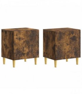 vidaXL Bedside Table 2 pcs Smoked Oak 43 x 34.5 x 50 cm