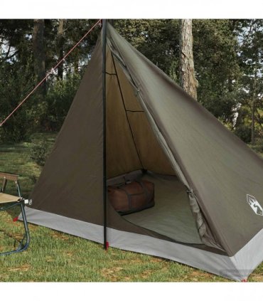 vidaXL Backpacking Tent Brown and Grey 4-Person