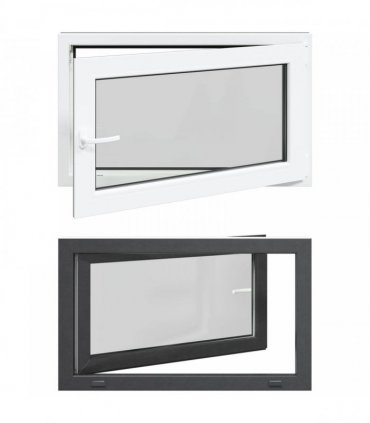vidaXL Basement Window RISOR 100 x 60 cm PVC and Glass Anthracite