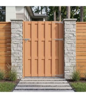 vidaXL Garden Gate 100 x 150 cm WPC and Aluminium Brown
