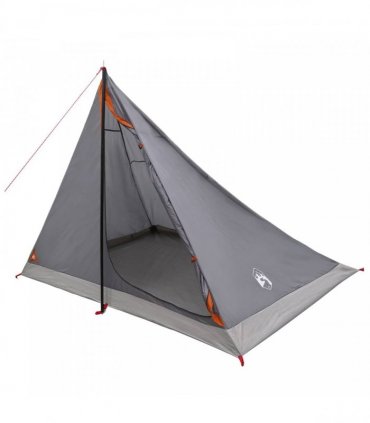vidaXL Backpacking Tent Grey and Orange 4-Person