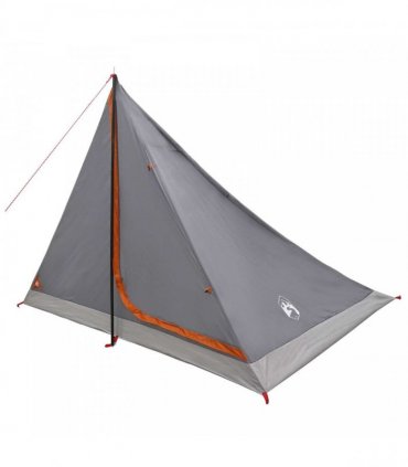 vidaXL Backpacking Tent Grey and Orange 4-Person