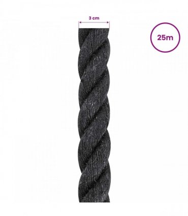 vidaXL Jute Rope 30 Black 100% Tossa jute
