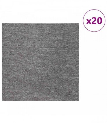 vidaXL Carpet Tile Brown 50 x 50 cm 20 pcs PP and Bitumen