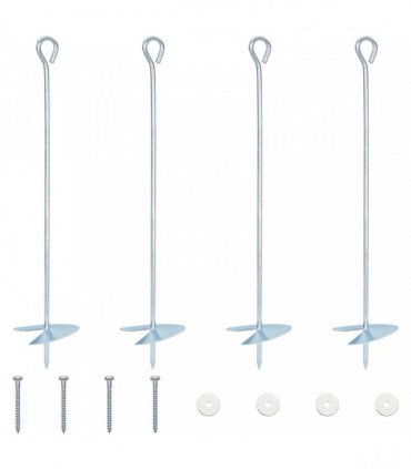 vidaXL Earth anchor 4 pcs Silver Ø10 x 50 cm Galvanized Metal