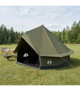 vidaXL Family Tent Army Green 6-Person Polycotton